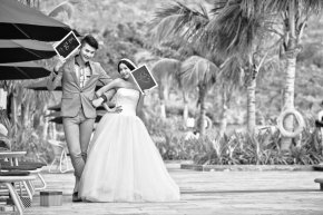   追求拍好每对新人的婚照是国色佳人摄影师努力