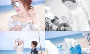 甜到融化内心的马卡龙妆扮-水下婚纱摄影